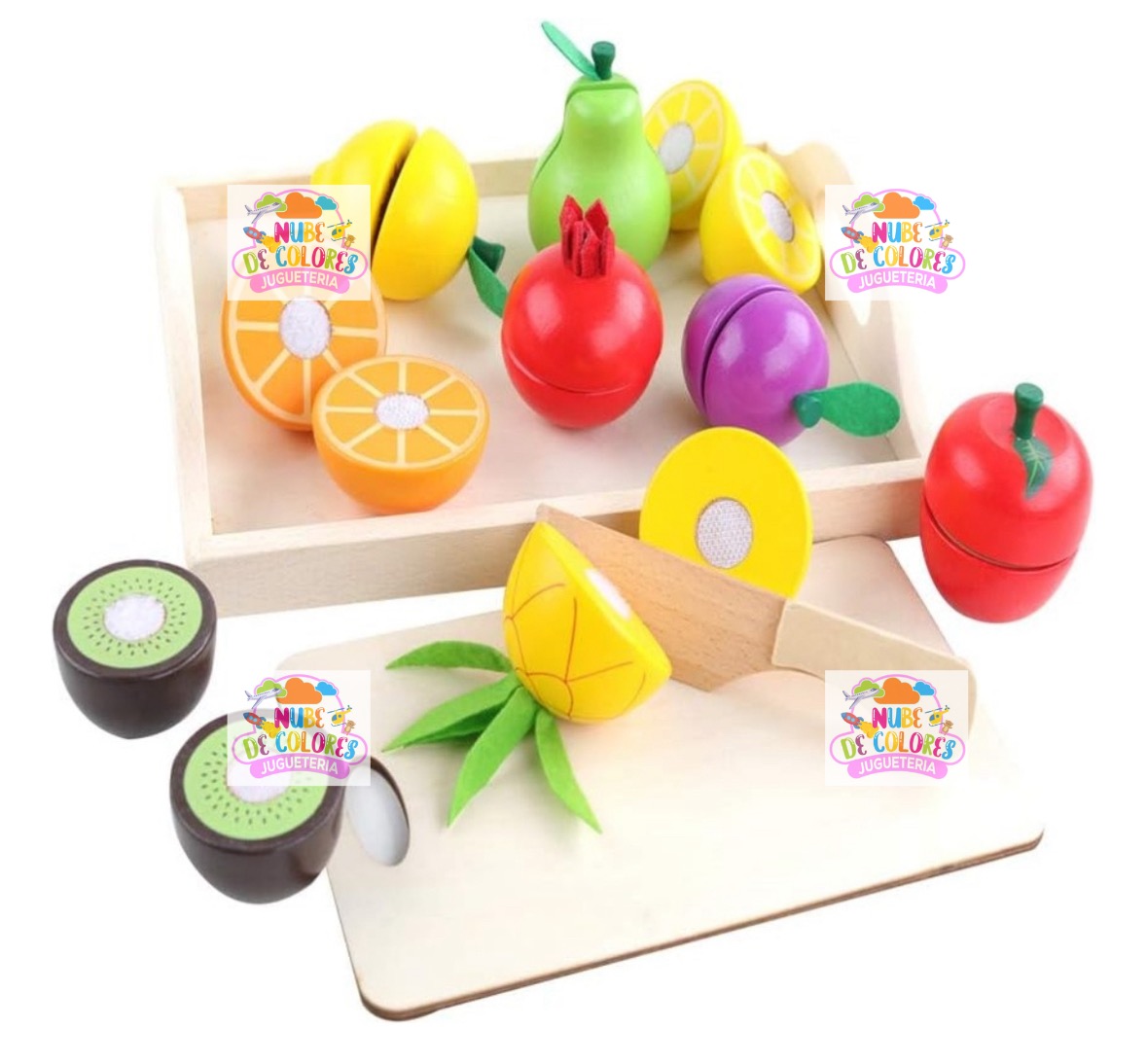 SET DE FRUTAS DE MADERA PARA CORTAR