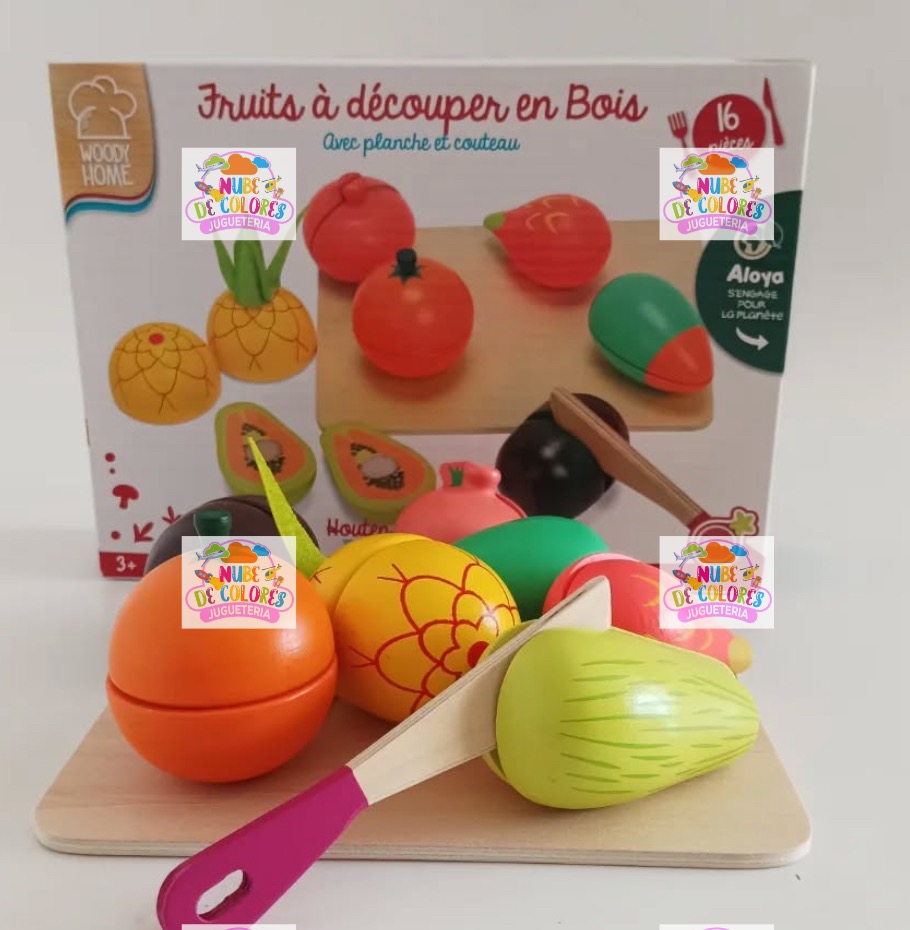 SET DE FRUTAS DE MADERA PARA CORTAR - Imagen 2