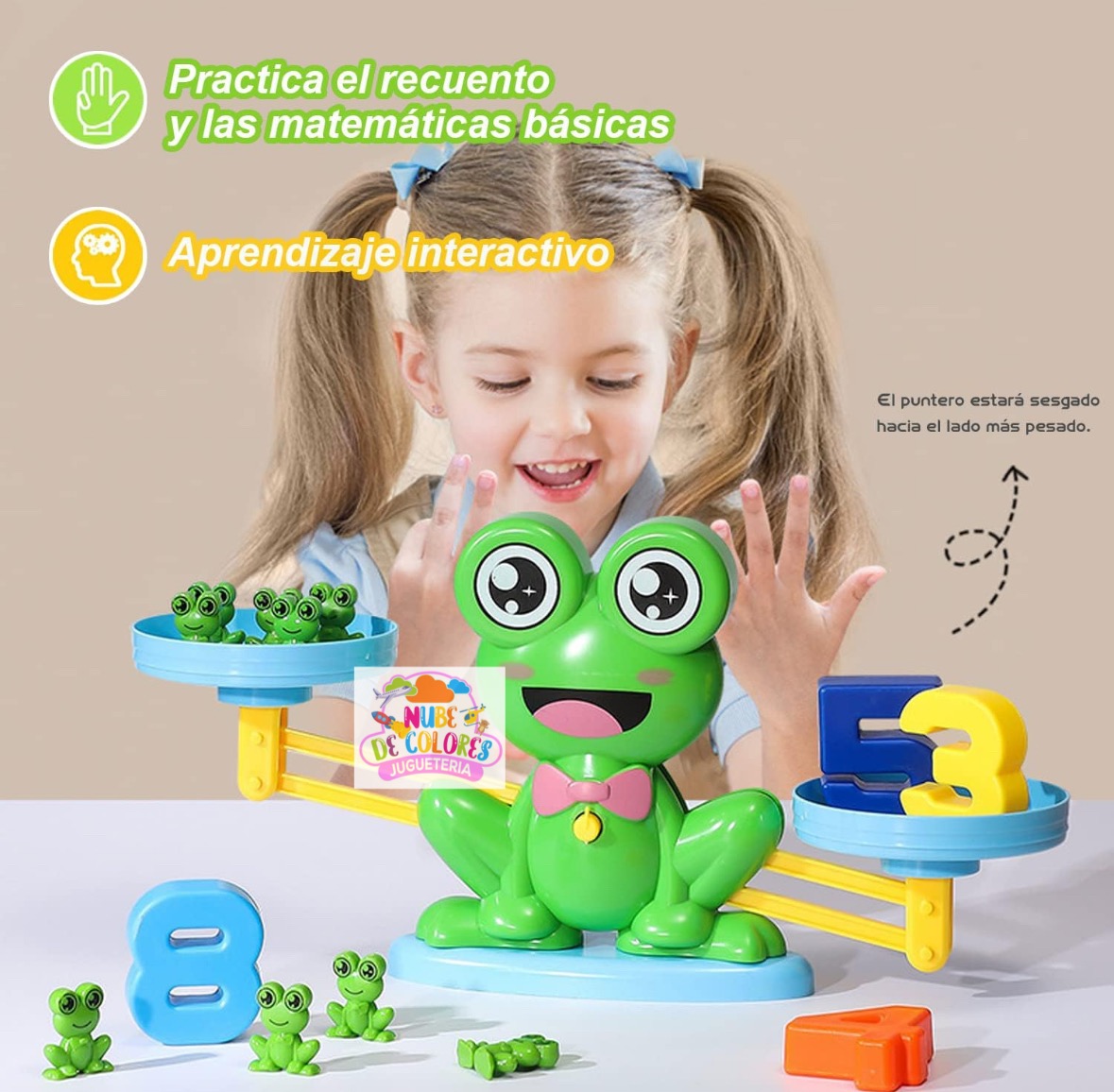 BALANZA MATEMÁTICAS RANITA MONTESSORI - Imagen 2