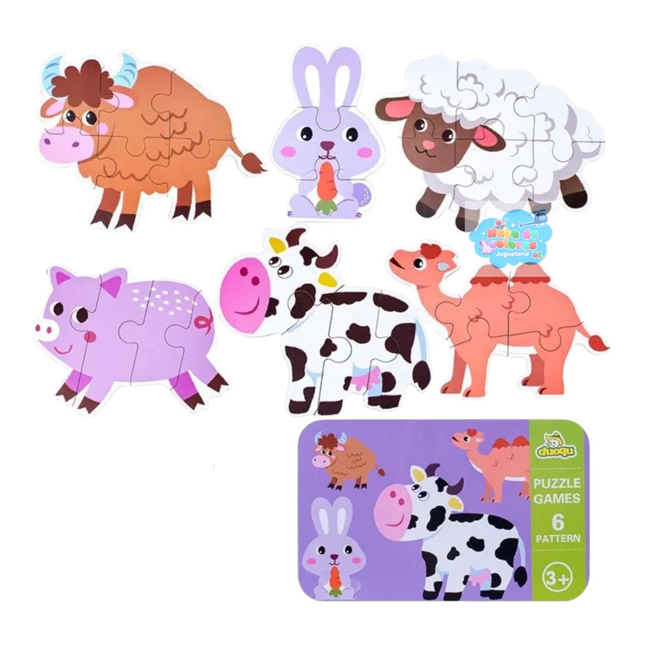 PACK 6 PUZZLES 🧩 “ ANIMALES DE LA GRANJA”