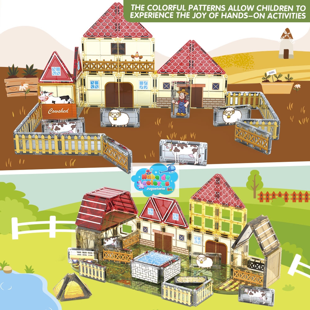 BLOQUES MAGNÉTICOS GRANJA 65 PCS. - Imagen 3