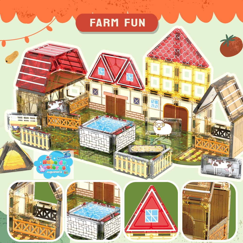 BLOQUES MAGNÉTICOS GRANJA 65 PCS. - Imagen 4